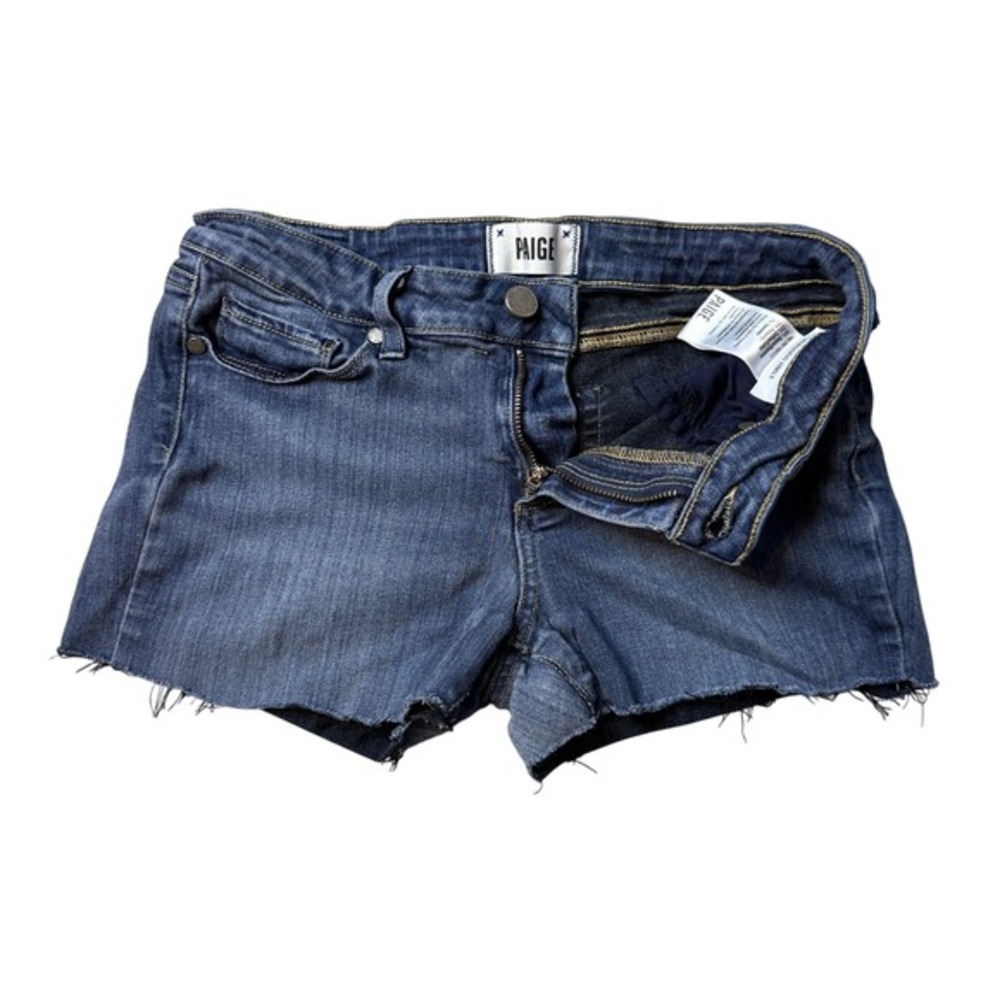Paige Denim Shorts Women 27 Blue Verdugo Ankle Cut‎ Off Raw Hem Stretch Casual